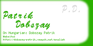 patrik dobszay business card